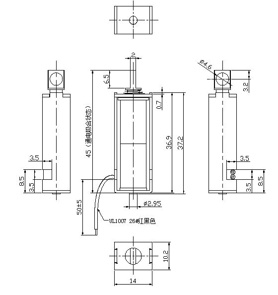 電動(dòng)電磁鎖尺寸圖