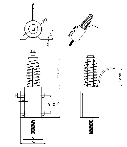 彈珠機(jī)用電磁鐵尺寸圖