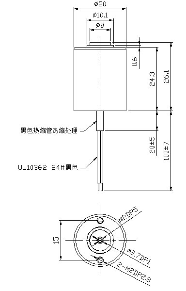 24V小型直動(dòng)式電磁閥尺寸圖