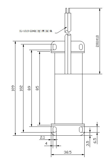 游戲刺珠器用交流高頻推動式電磁鐵-尺寸圖